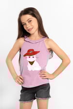 Girls Cat With Hat Tank Top (2/3yrs-8/9yrs)