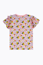 Girls Frill Sleeve T-Shirt (5/6yrs-10/11yrs)