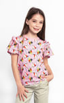 Girls Frill Sleeve T-Shirt (5/6yrs-10/11yrs)