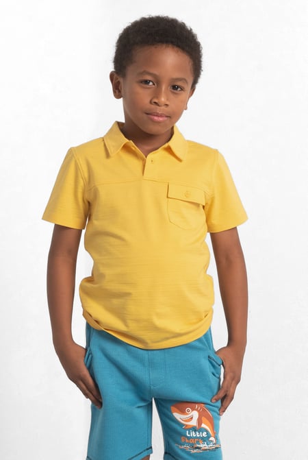Boys Yellow Chest Pocket Polo Shirt (6yrs-11yrs)