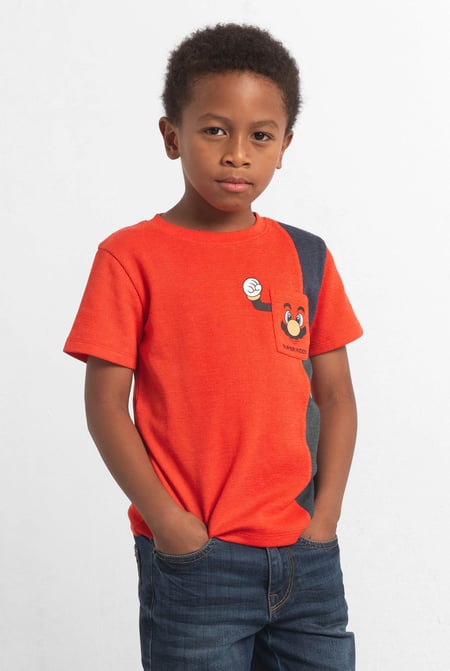 Boys Orange Super Kiddo Printed T-shirt (6yrs-11yrs)