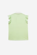 Womens Contrast Trimmed Flutter Sleeve Blouse