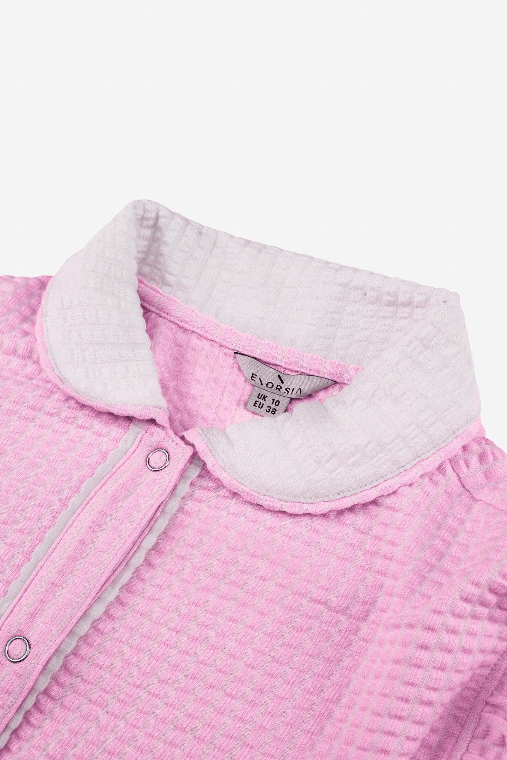 Womens Contrast Trimmed Flutter Sleeve Blouse