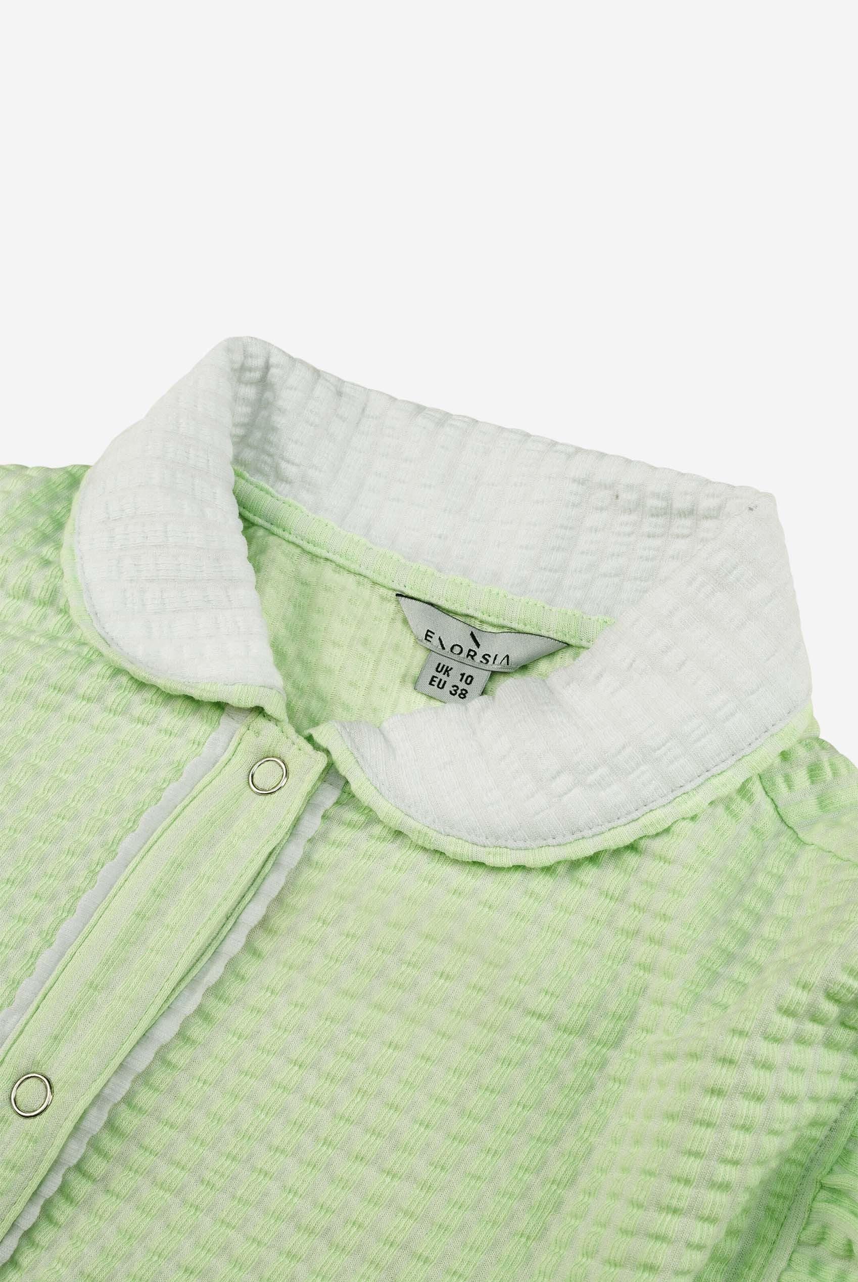 Womens Contrast Trimmed Flutter Sleeve Blouse