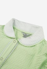 Womens Contrast Trimmed Flutter Sleeve Blouse