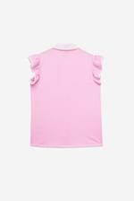 Womens Contrast Trimmed Flutter Sleeve Blouse