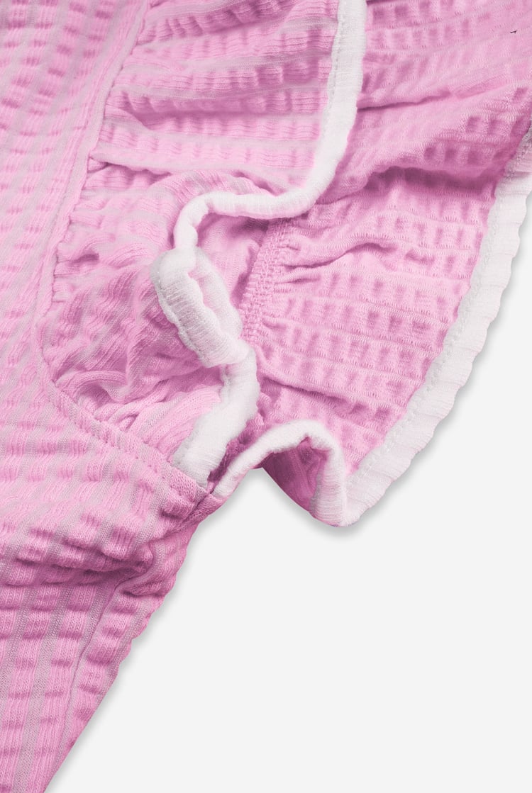 Womens Contrast Trimmed Flutter Sleeve Blouse