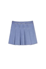 Pleated Design Frayed Raw Hem Mini Skirt
