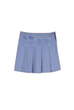 Pleated Design Frayed Raw Hem Mini Skirt