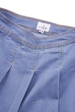 Pleated Design Frayed Raw Hem Mini Skirt