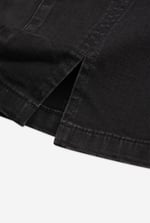 Belted Denim With Front Slit Mini Skirt