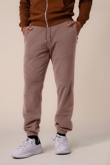 Mens Black Cut & Sew Zip Jogger