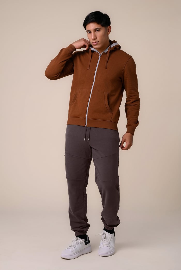 Mens Cut & Sew Zip Jogger