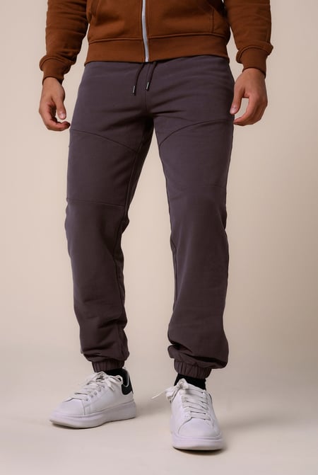 Mens Black Cut & Sew Zip Jogger