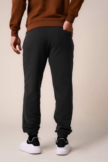 Mens Black Cut & Sew Zip Jogger