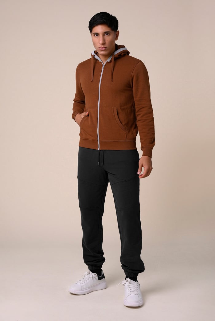 Mens Cut & Sew Zip Jogger