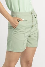 Golden Button Front High Waisted Short