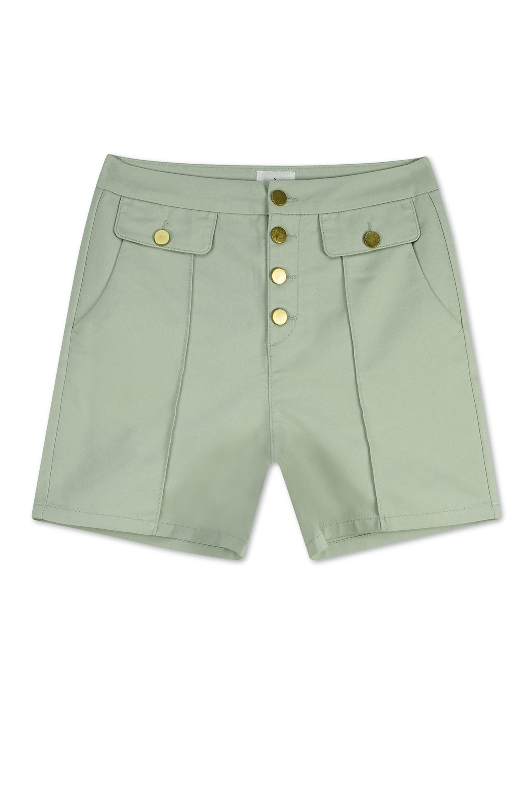 Golden Button Front High Waisted Short