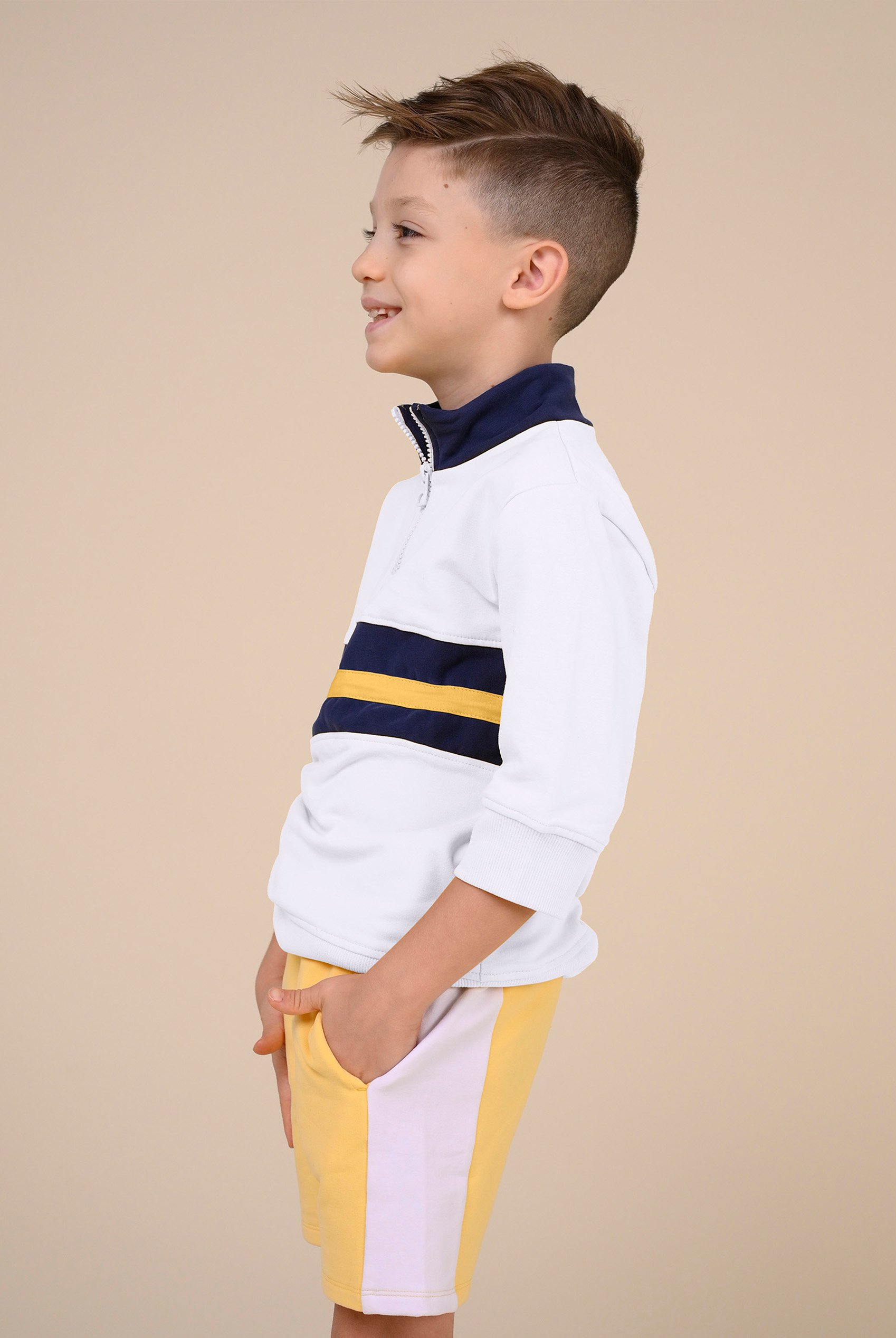 Boys Zip Up Colour Block Sweatshirt ( 6yrs-11yrs)