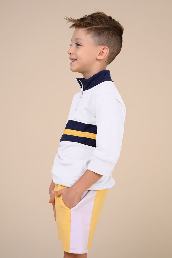 Boys Zip Up Colour Block Sweatshirt ( 6yrs-11yrs)
