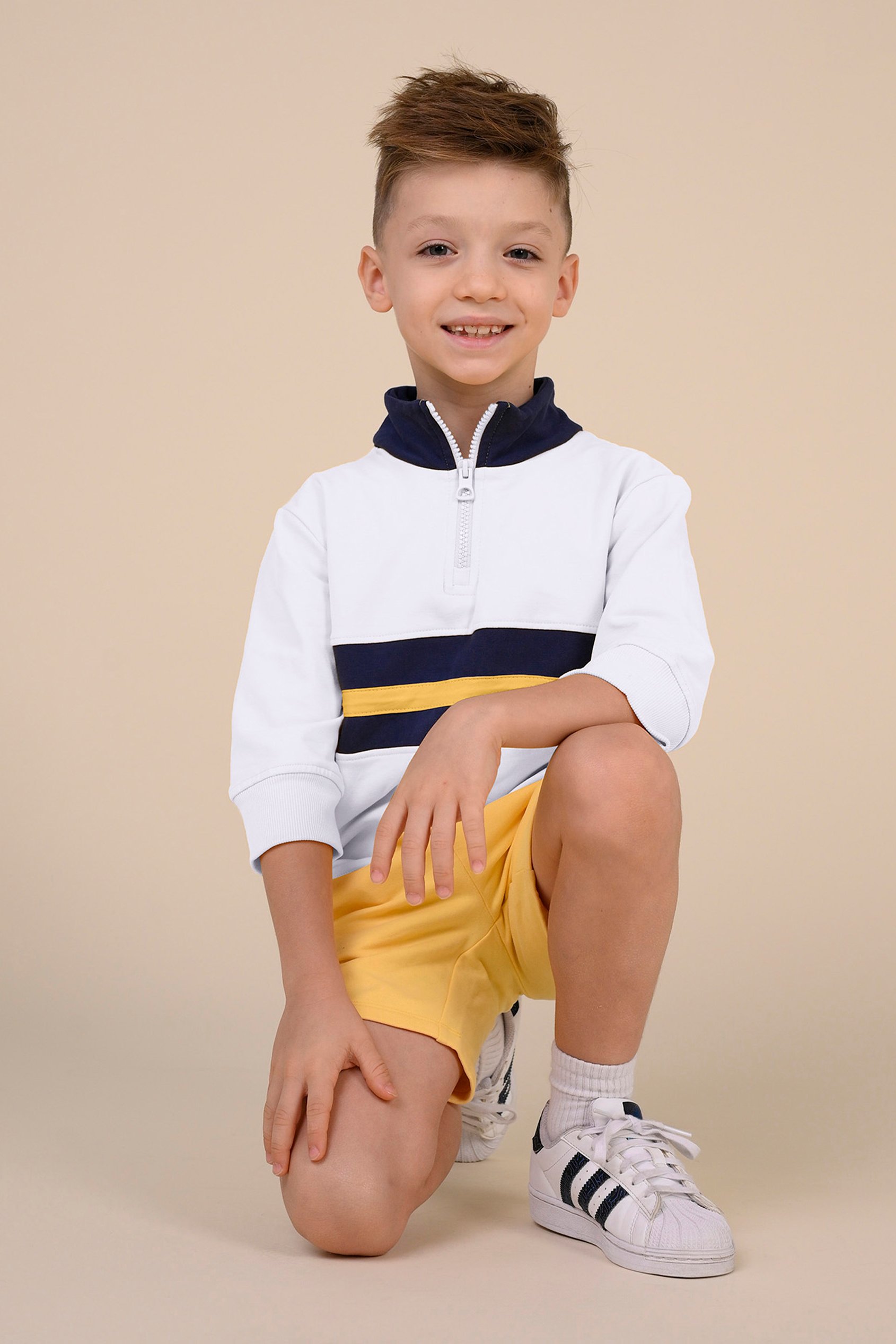 Boys Zip Up Colour Block Sweatshirt ( 6yrs-11yrs)