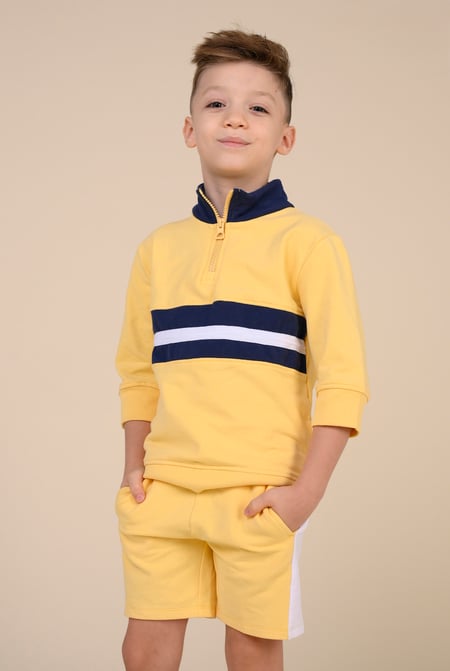Boys White Zip Up Colour Block Sweatshirt ( 6yrs-11yrs)