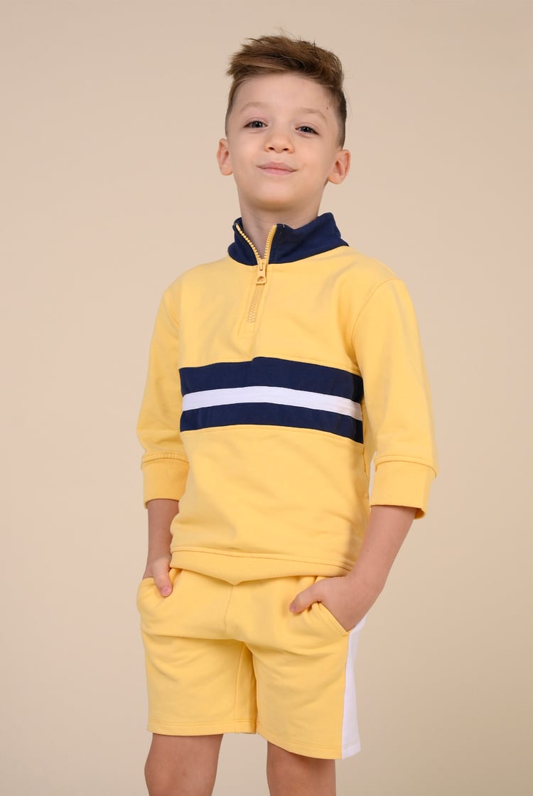 Boys Zip Up Colour Block Sweatshirt ( 6yrs-11yrs)