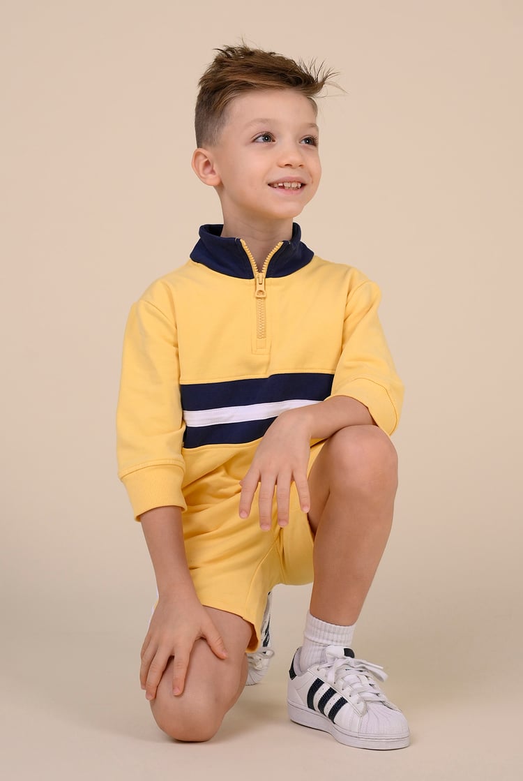 Boys Zip Up Colour Block Sweatshirt ( 6yrs-11yrs)