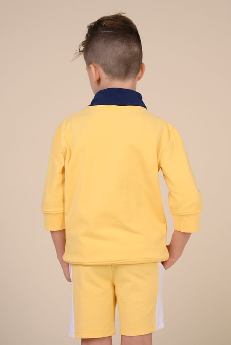 Boys Yellow Zip Up Colour Block Sweatshirt ( 6yrs-11yrs)