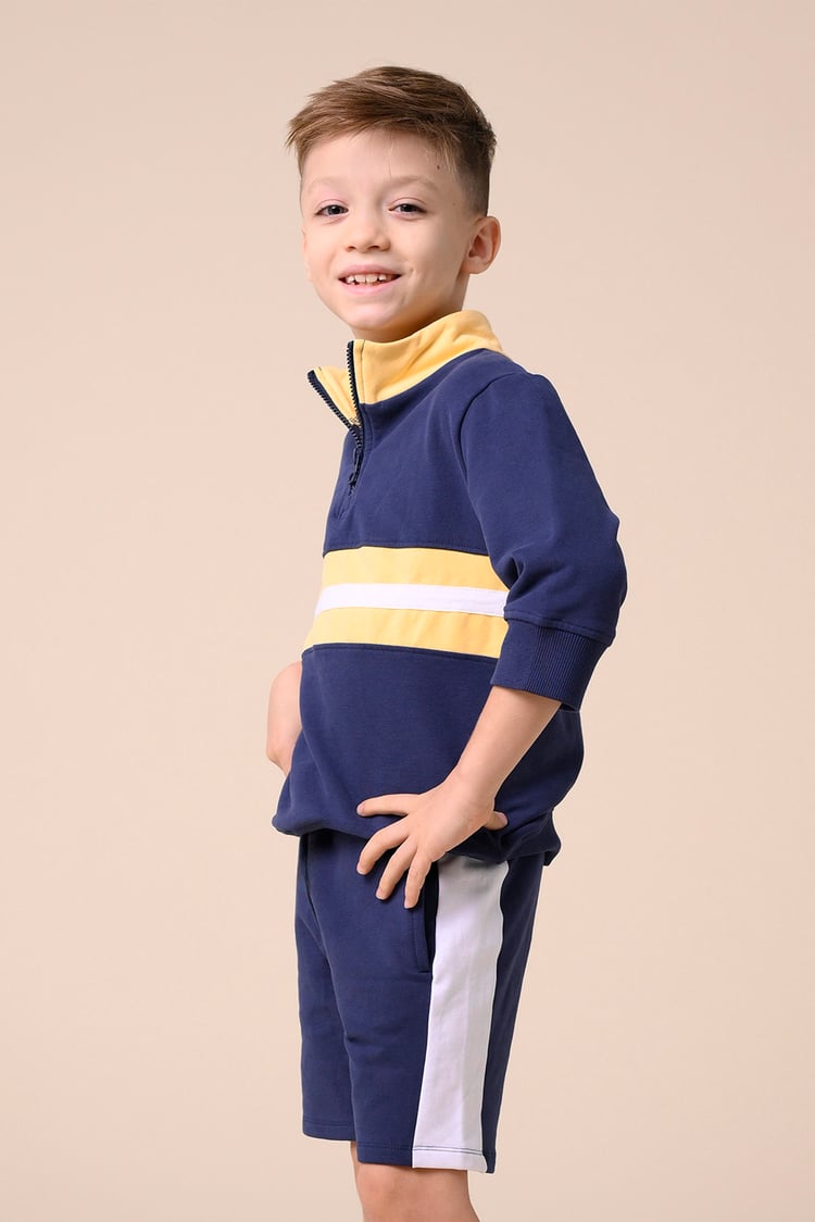 Boys Zip Up Colour Block Sweatshirt ( 6yrs-11yrs)