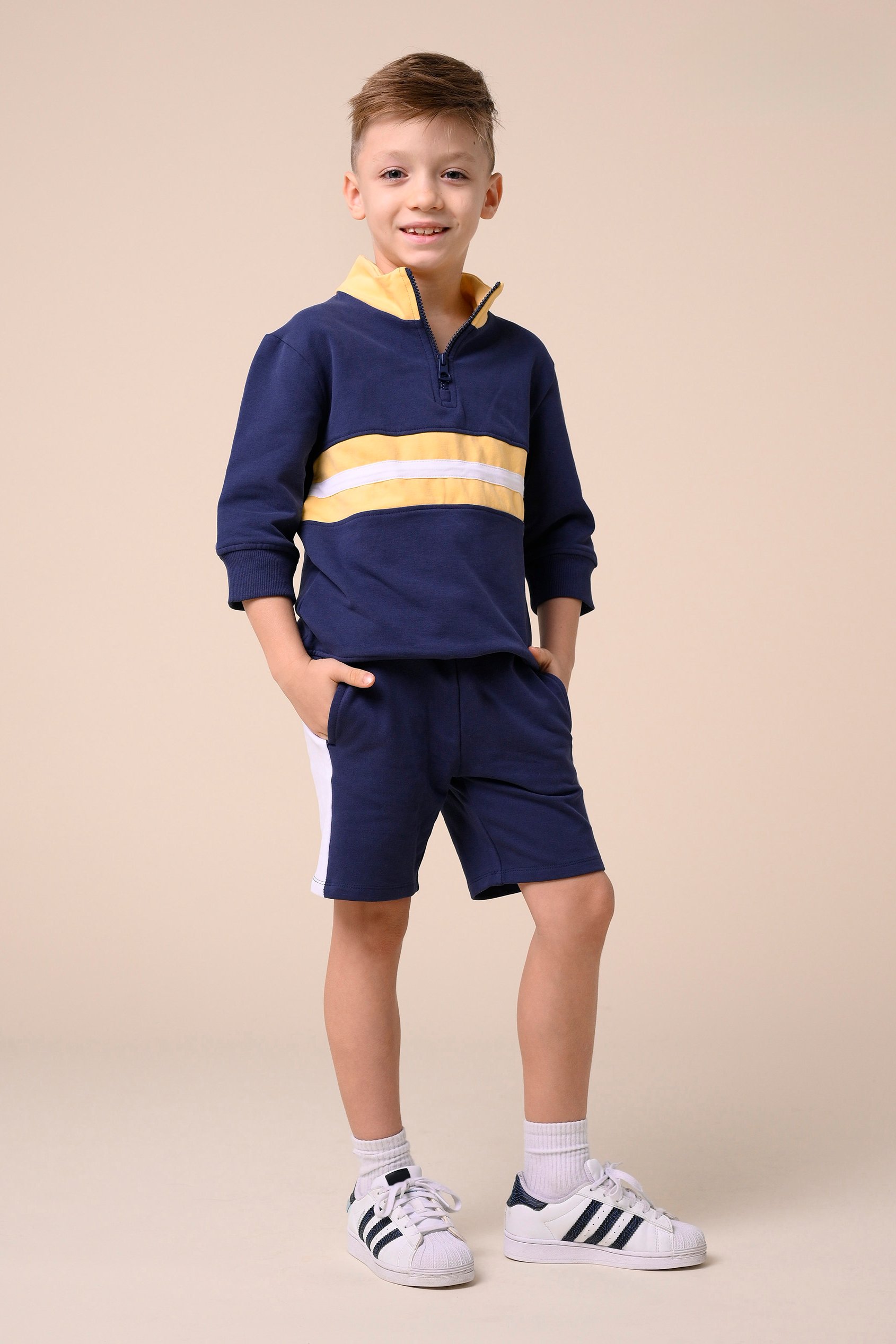 Boys Zip Up Colour Block Sweatshirt ( 6yrs-11yrs)