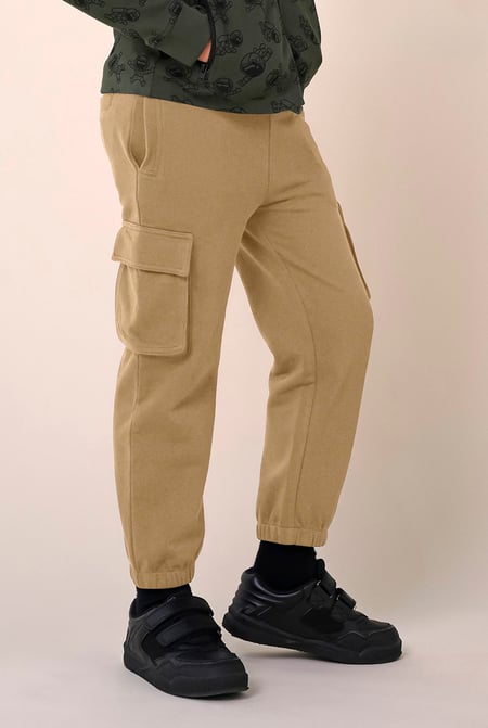 Boys Cream Jersey Cargo Jogger ( 6yrs-11yrs)