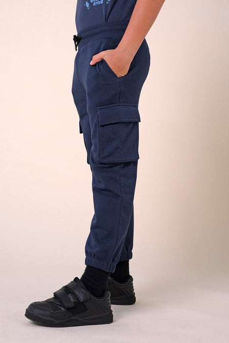 Boys Blue Jersey Cargo Jogger ( 6yrs-11yrs)