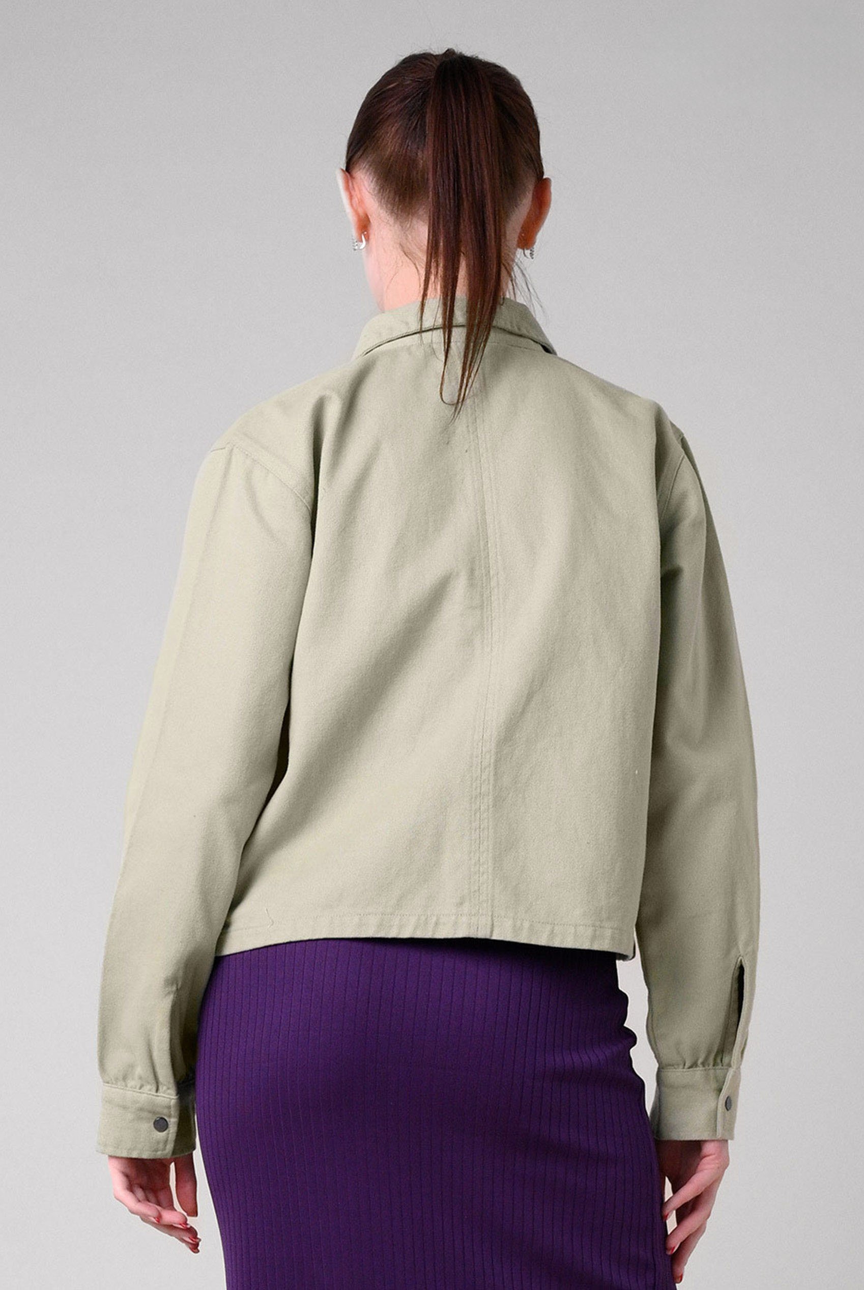 Womens Full Zip Cropped Jacket