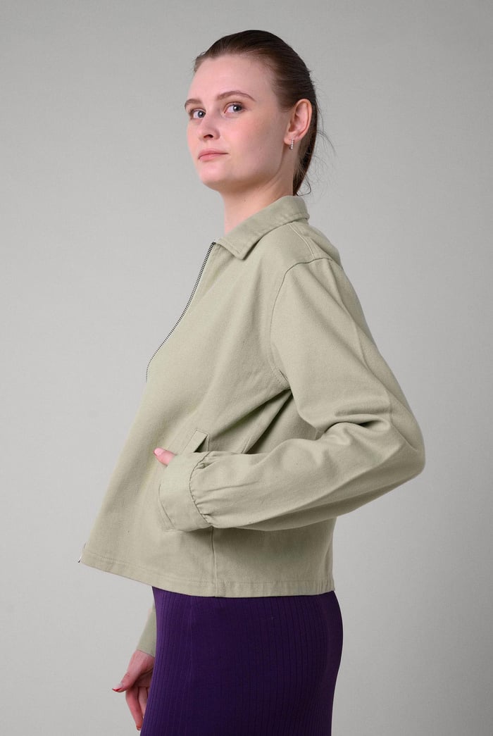 Womens Full Zip Cropped Jacket
