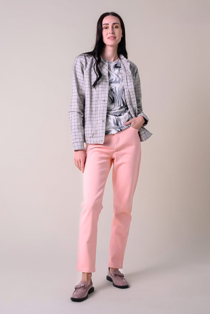 Womens Stripe Pattern Cropped Jacket