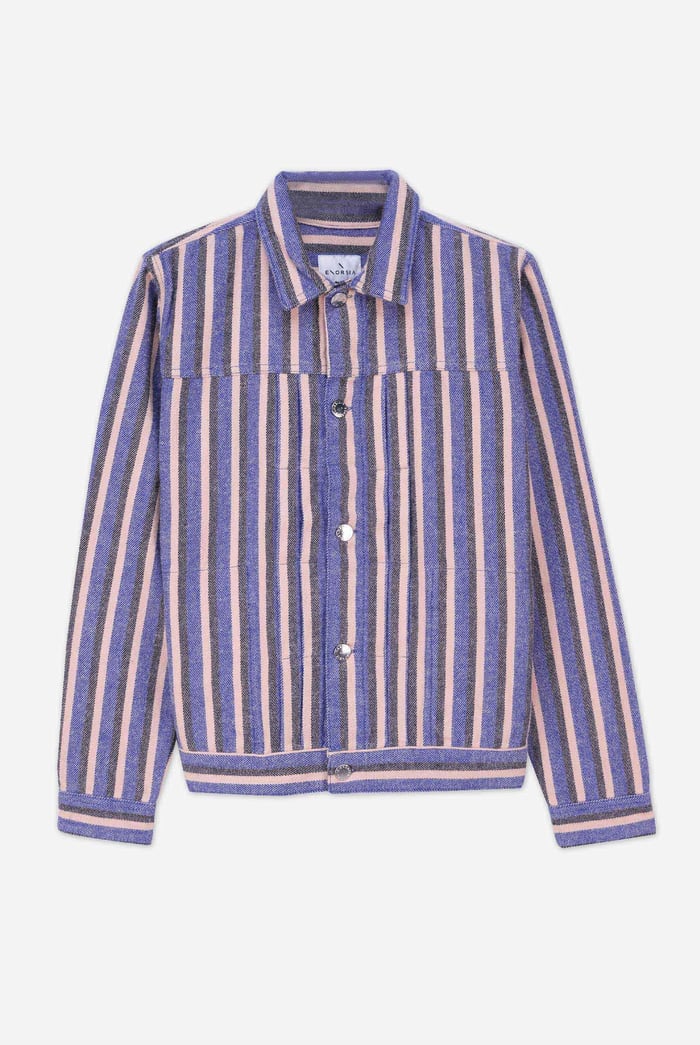 Womens Stripe Pattern Cropped Jacket