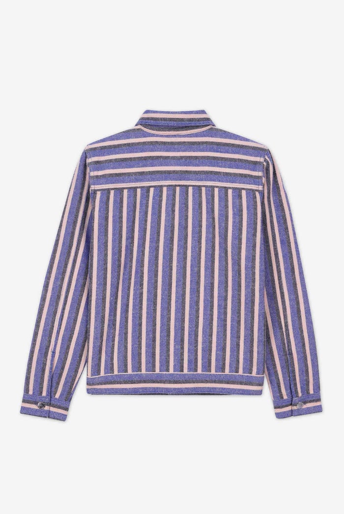 Womens Stripe Pattern Cropped Jacket