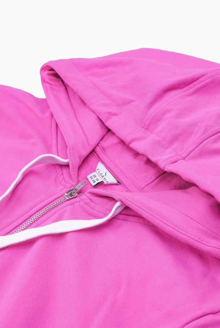 Women Longline Zip Front Hoodie