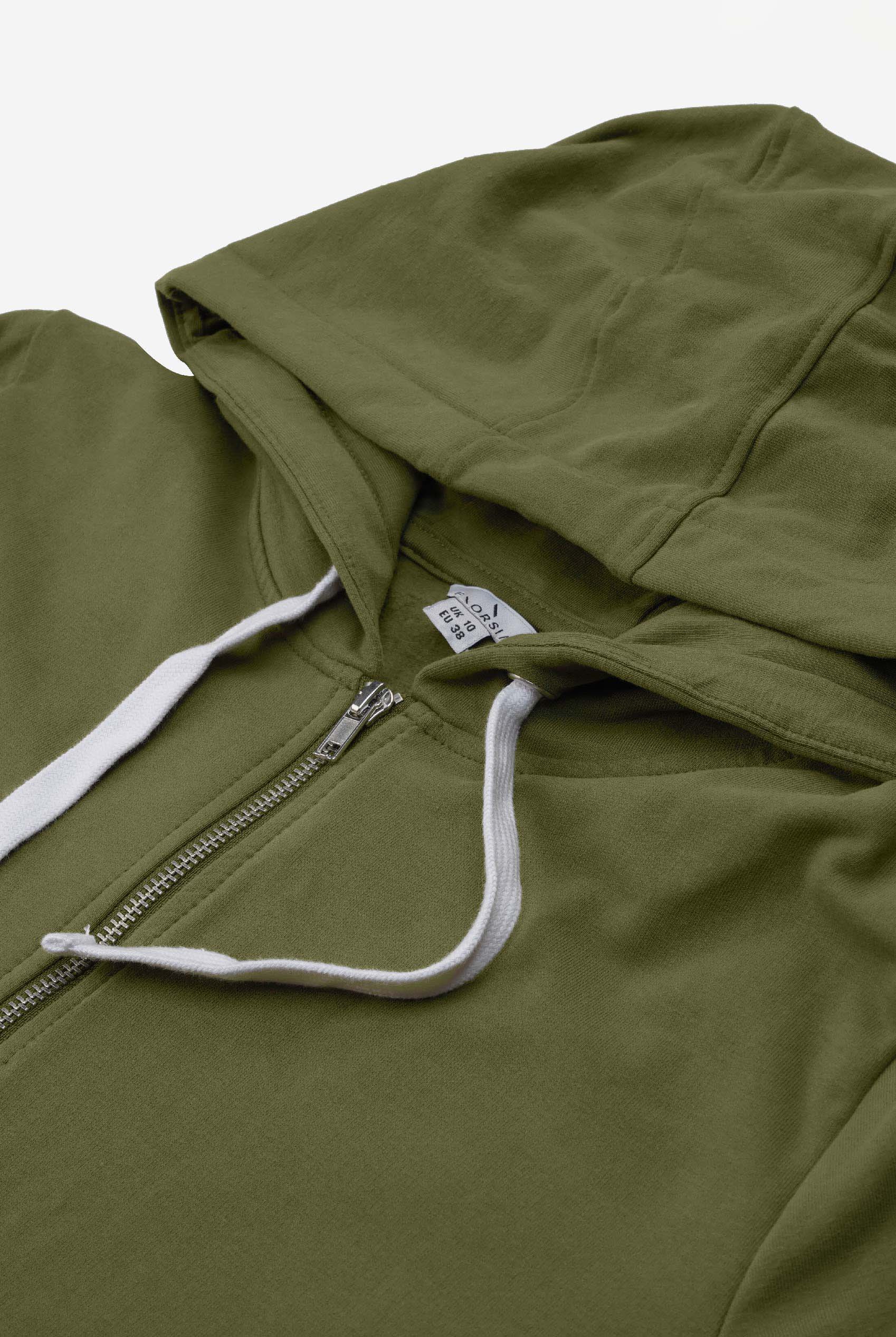Women Longline Zip Front Hoodie