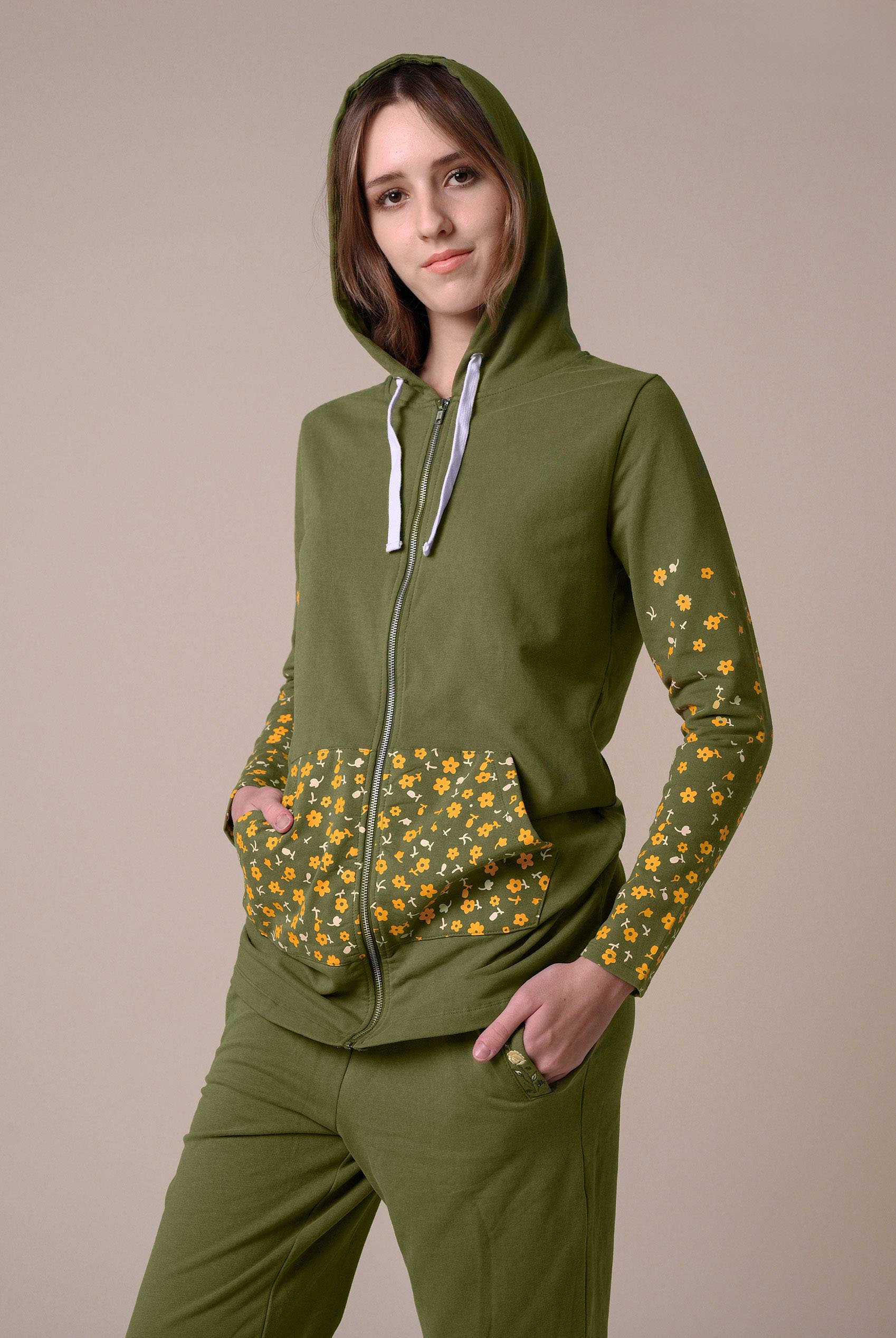 Women Longline Zip Front Hoodie