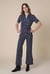 Womens Zip Through Wide Leg Jumpsuit
