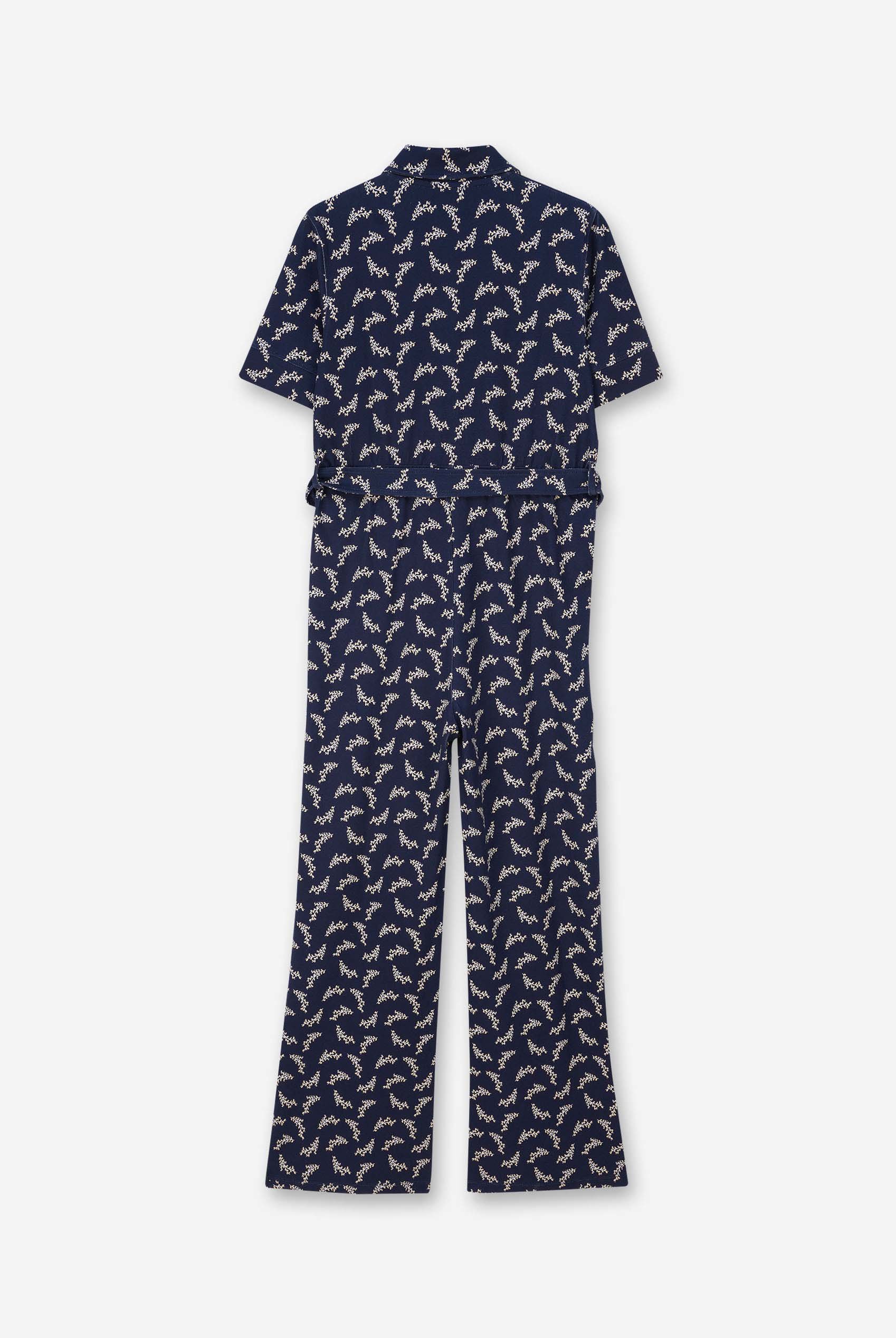 Womens Zip Through Wide Leg Jumpsuit