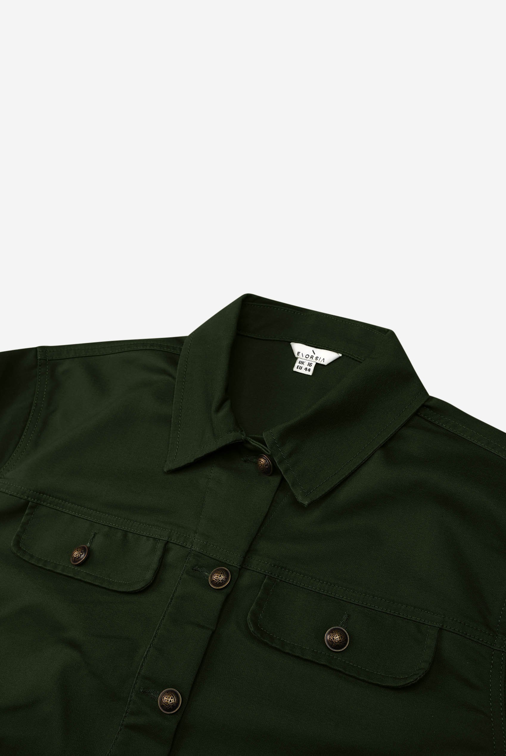 Womens Flap Pocket Button Detail Jacket