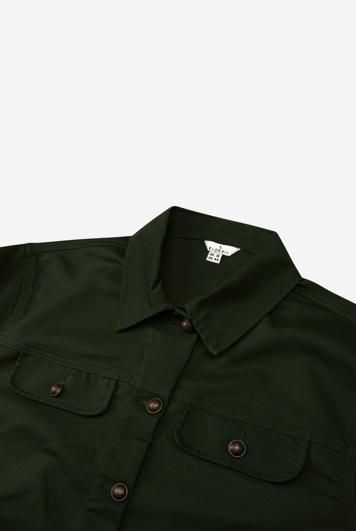 Womens Flap Pocket Button Detail Jacket