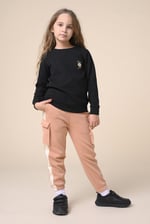 Embroidery Print Waffle Sweatshirt  (5yrs-11yrs)