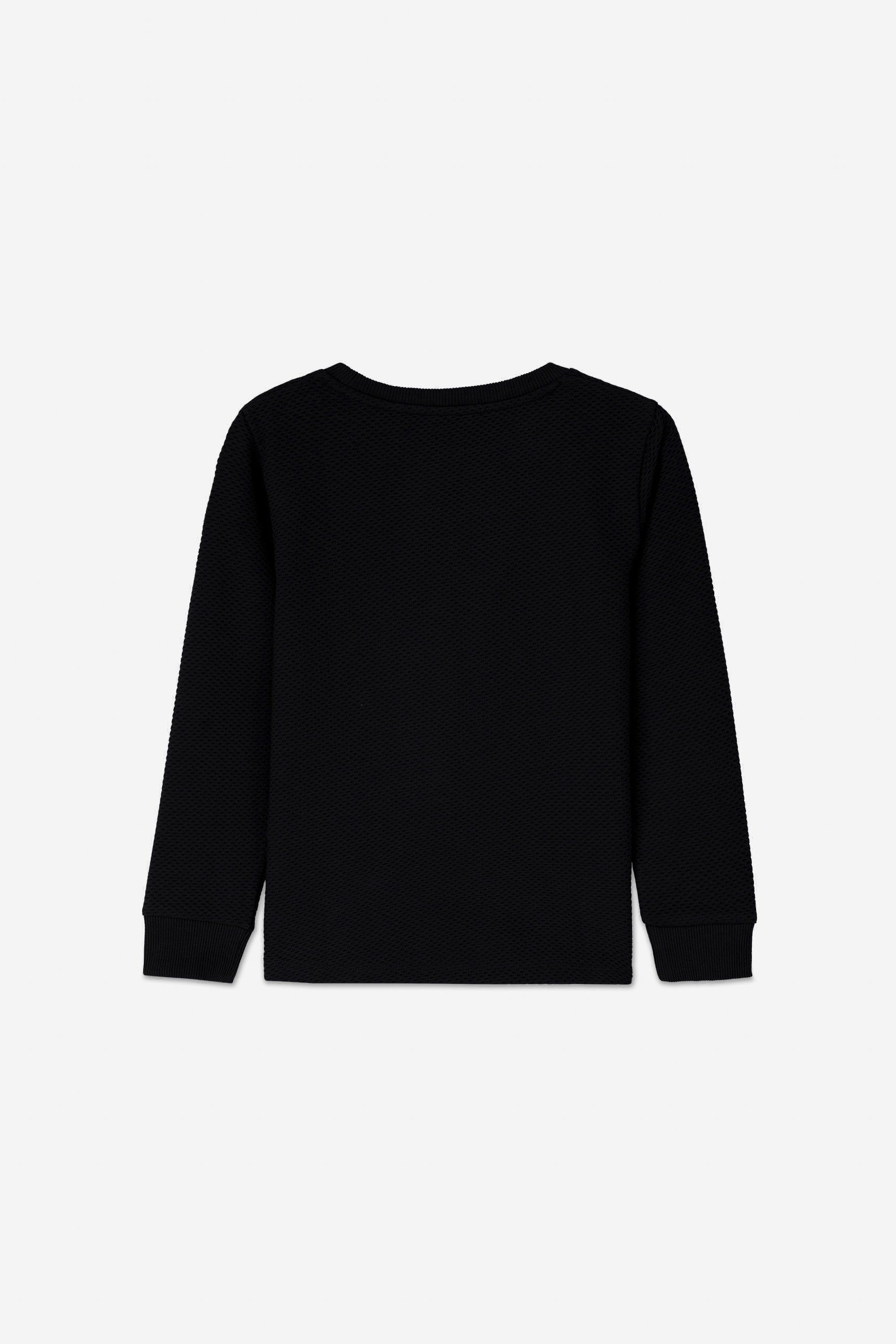 Embroidery Print Waffle Sweatshirt  (5yrs-11yrs)