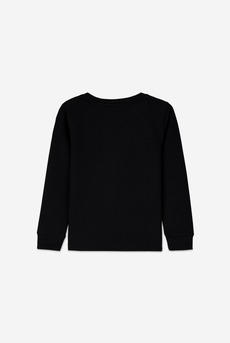 Embroidery Print Waffle Sweatshirt  (5yrs-11yrs)