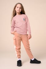 Embroidery Print Waffle Sweatshirt  (5yrs-11yrs)