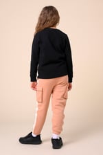 Embroidery Print Waffle Sweatshirt  (5yrs-11yrs)